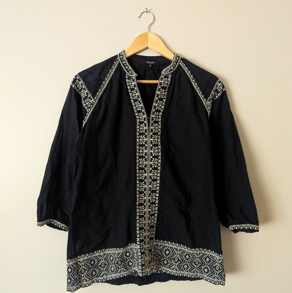 Madewell Tops - Madewell Black Embroidered Top